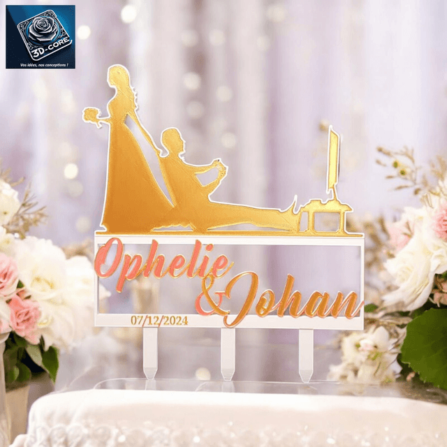 Topper cake mariage "JEUX VIDEOS" personnalisé